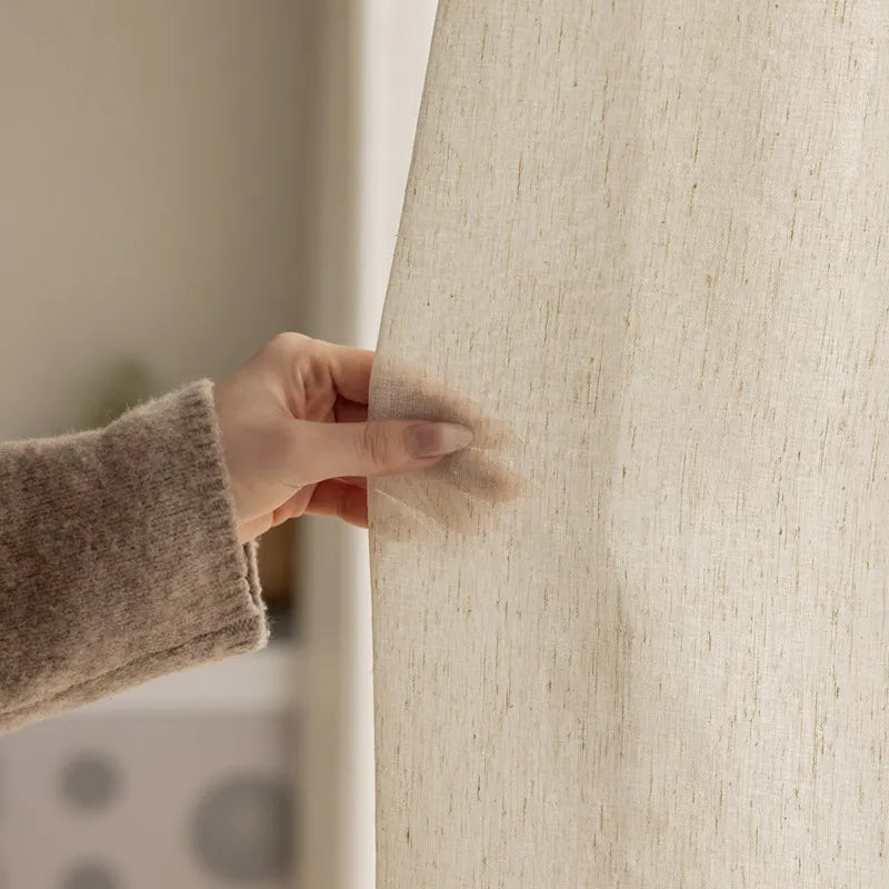 Modern Cotton-Linen Sheer Curtain