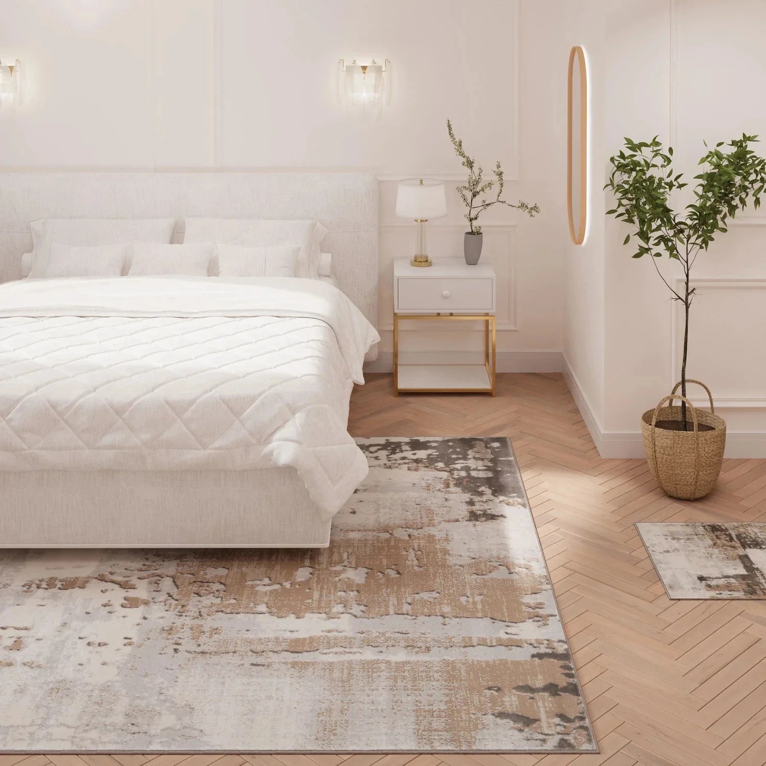 Abstract Neutral Area Rug