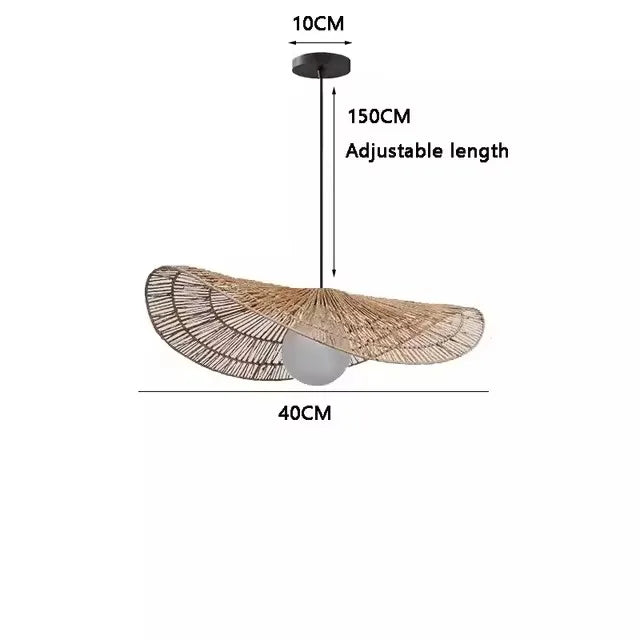 Wabi-Sabi Rattan Pendant Chandelier