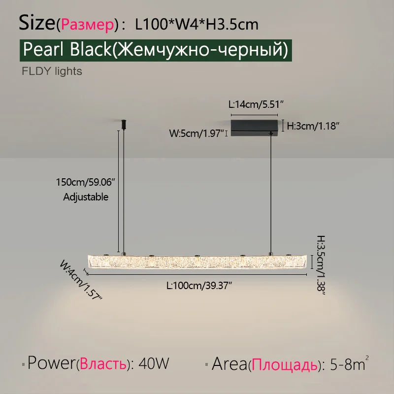 Nordic Glass Linear Pendant Light