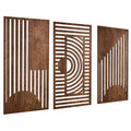 Set of 3 Boho Geometric Wood Wall Art
