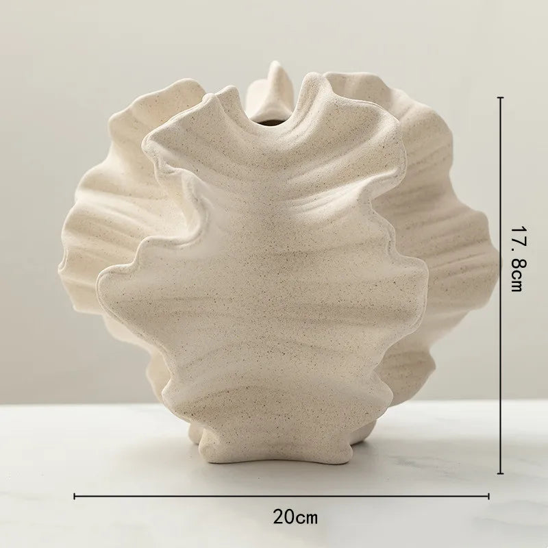 Wavy Petal Ceramic Vase