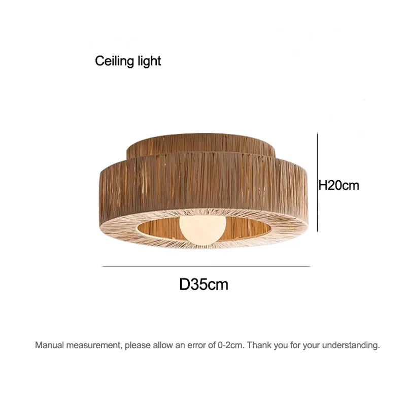 Wabi-Sabi Rattan Pendant Chandelier