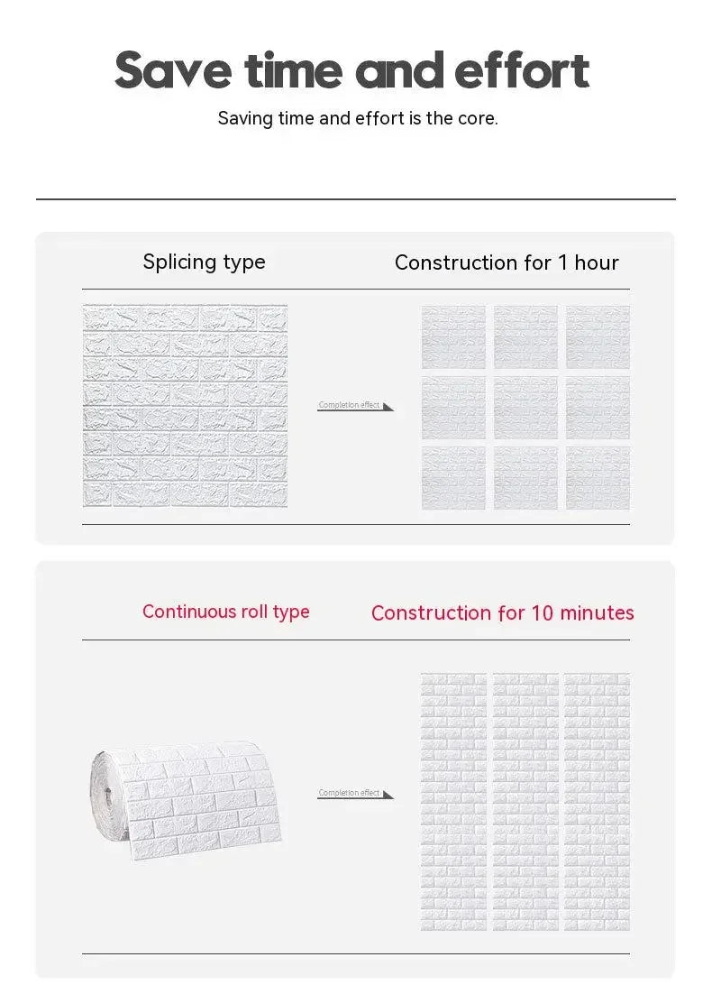 3D Foam Brick Wallpaper