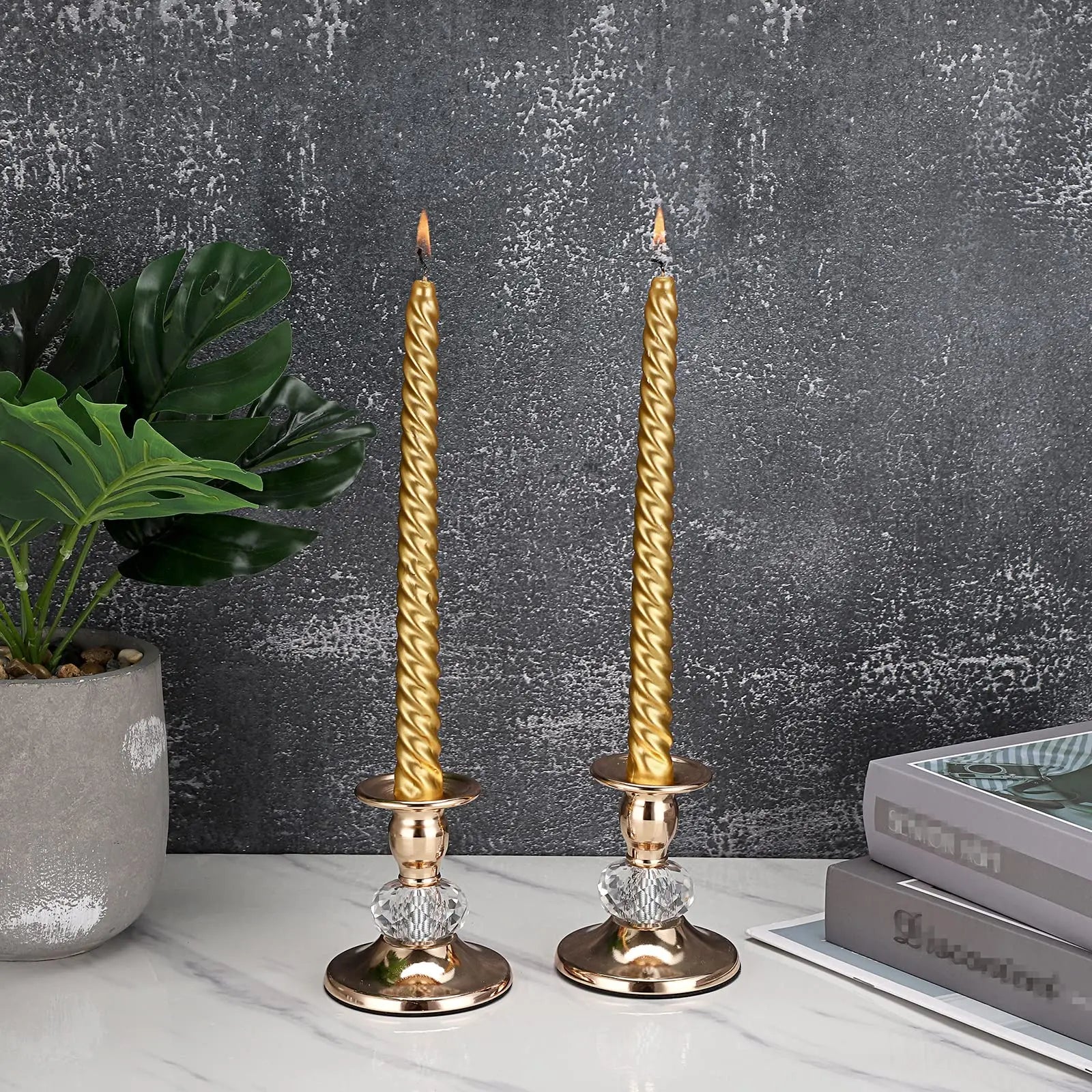 Vintage Crystal Candlestick (2-Piece Set)