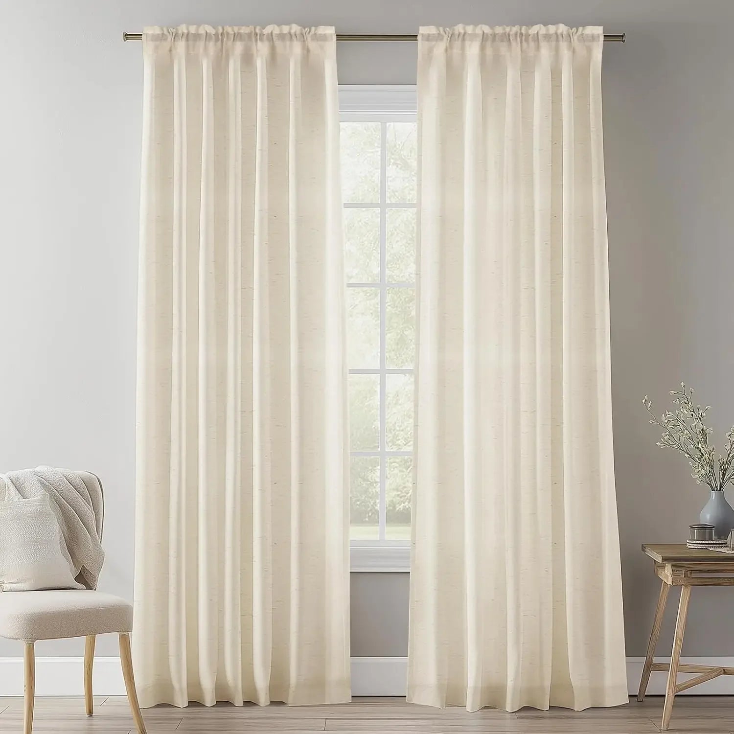 Modern Linen Sheer Curtains