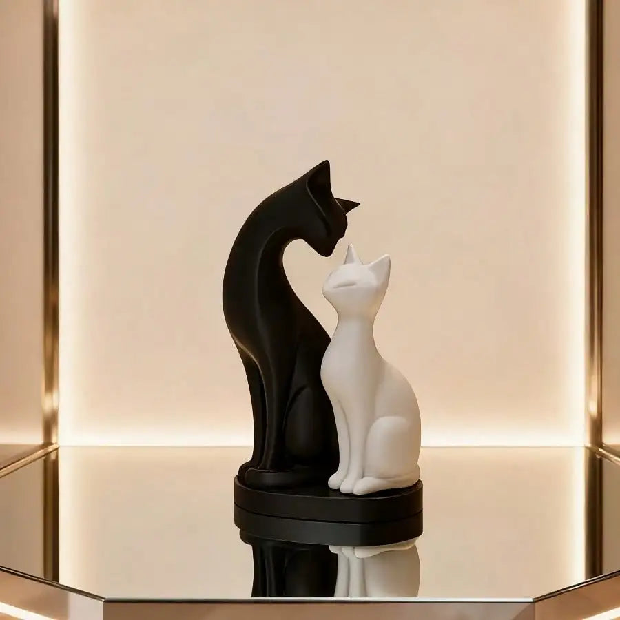 Abstract Cat Figurine Set
