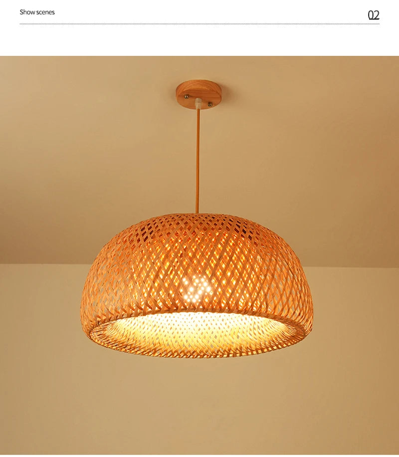 Retro Rattan Pendant Chandelier
