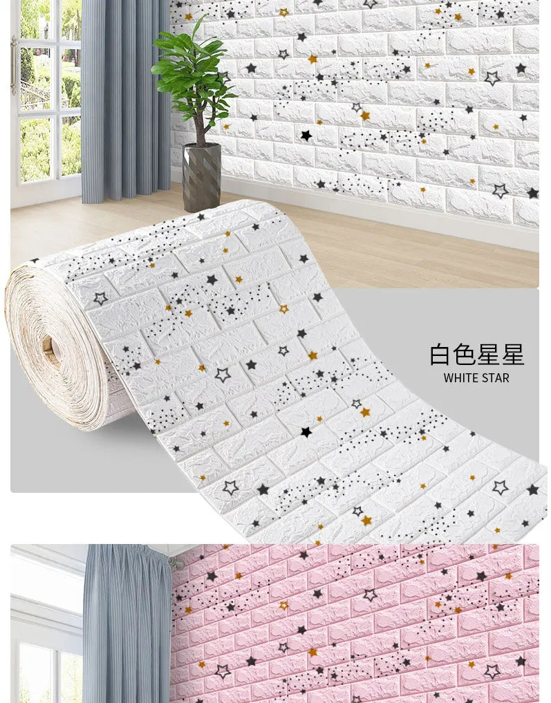 3D Brick Wall Panel Stickers