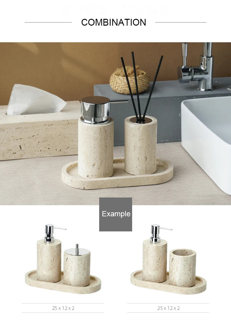 Travertine Bathroom Set