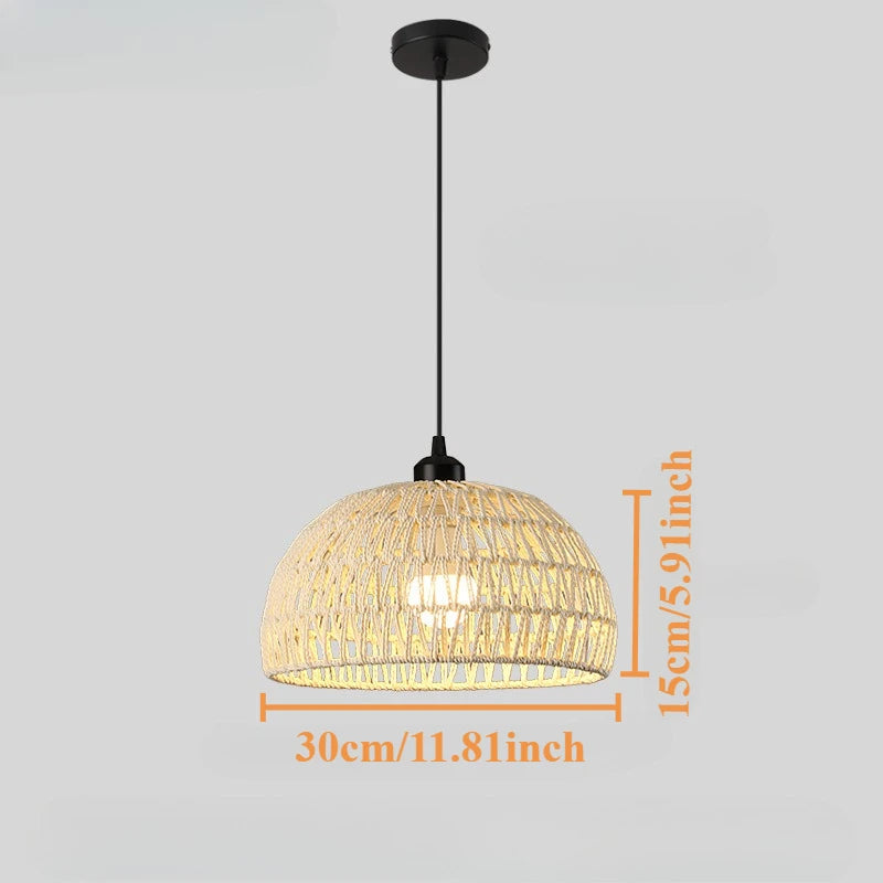 Retro Rattan Pendant Chandelier