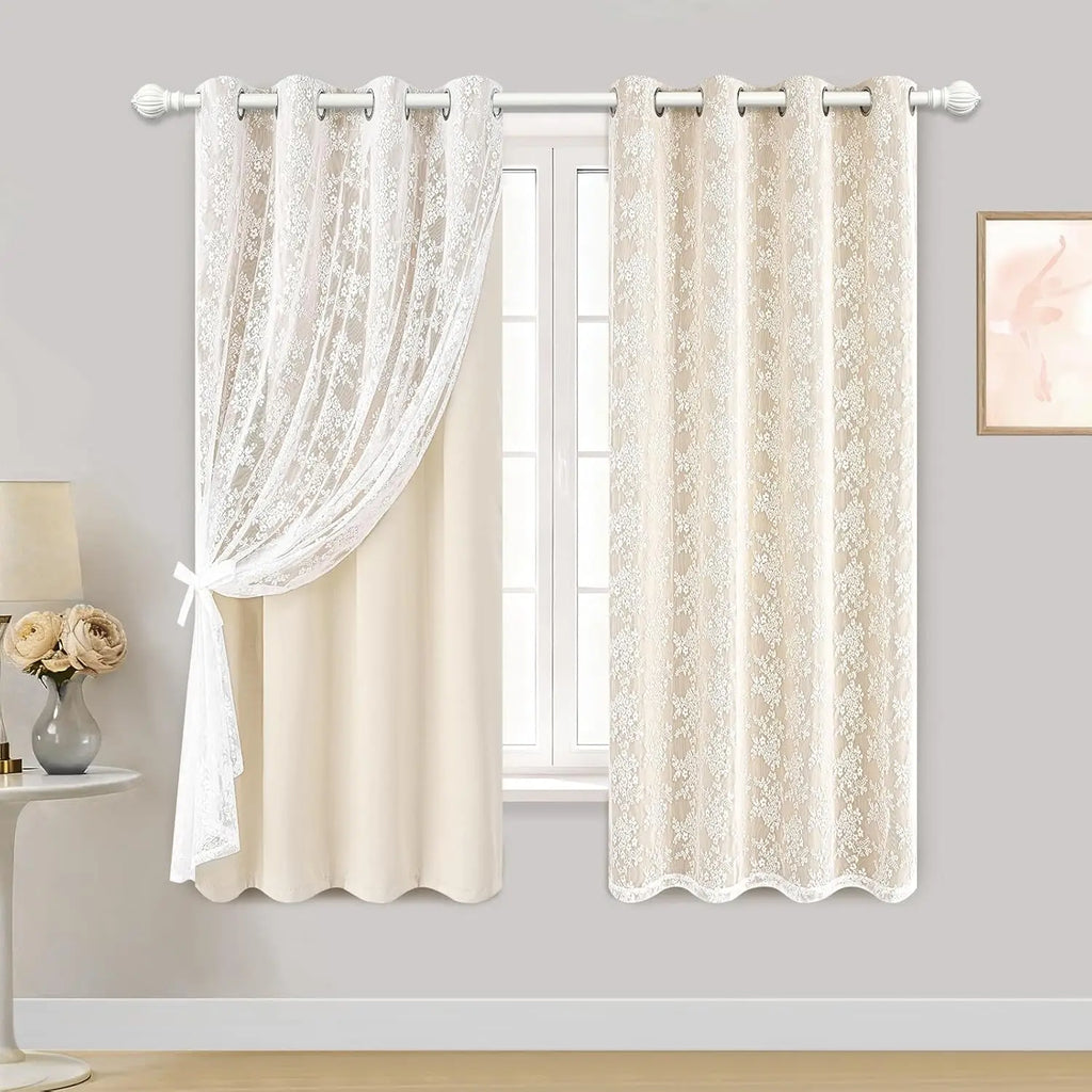 Modern Linen Blackout Curtains, 63"