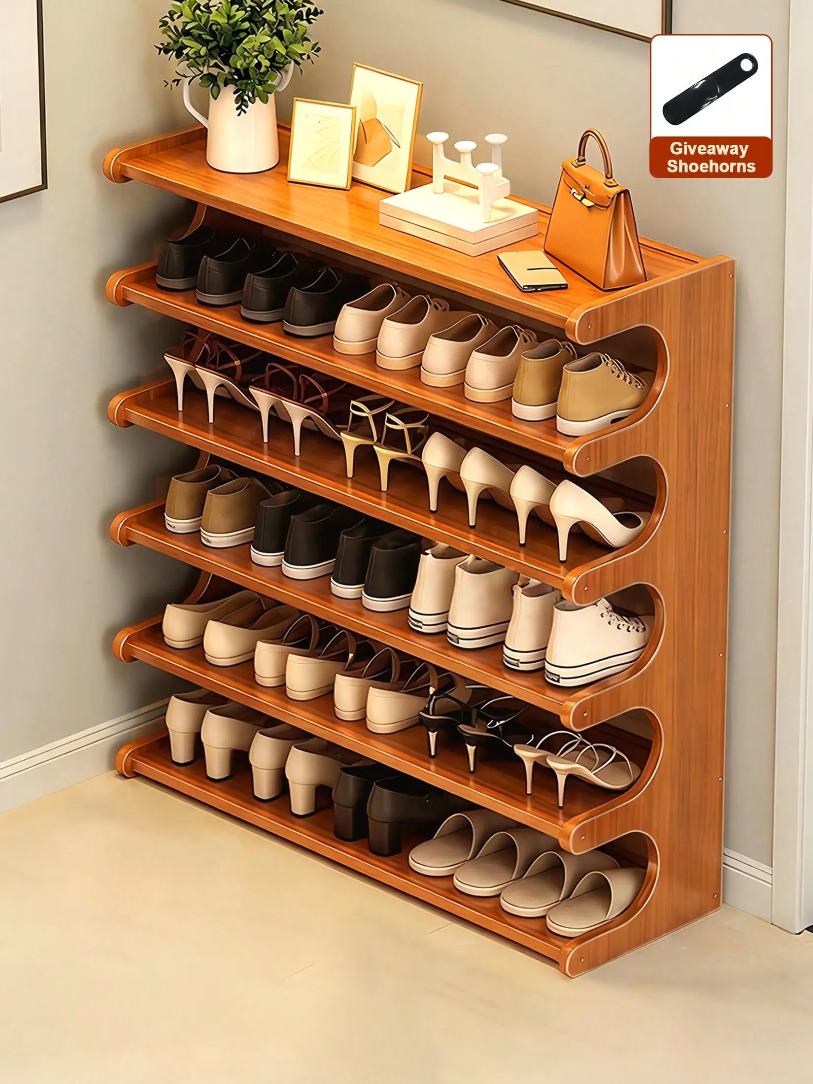 Bamboo Shoe Rack