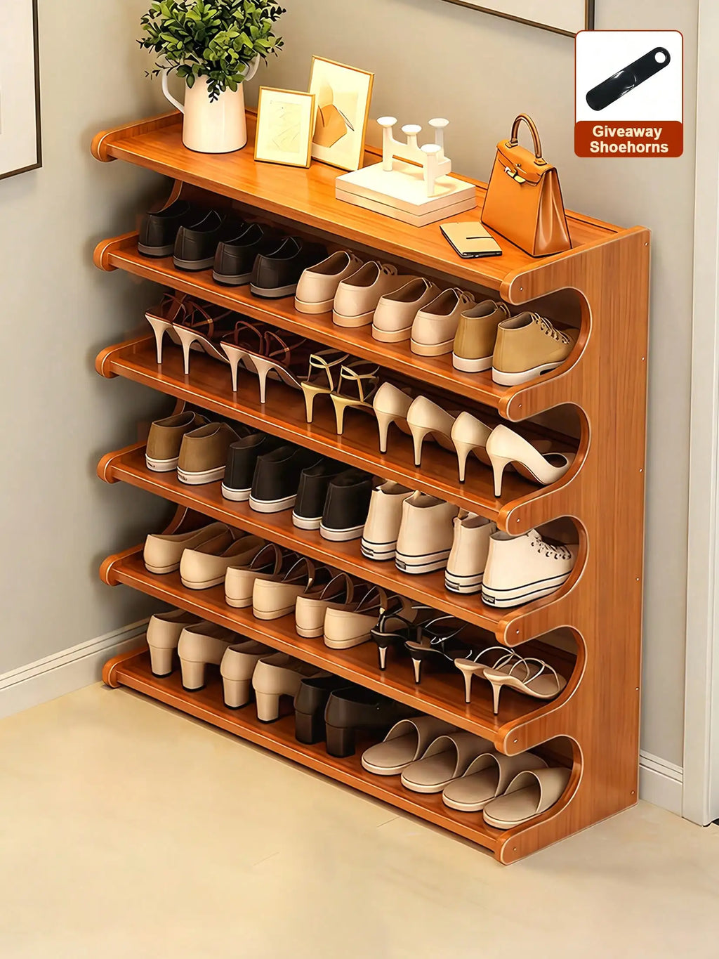 Bamboo Shoe Rack