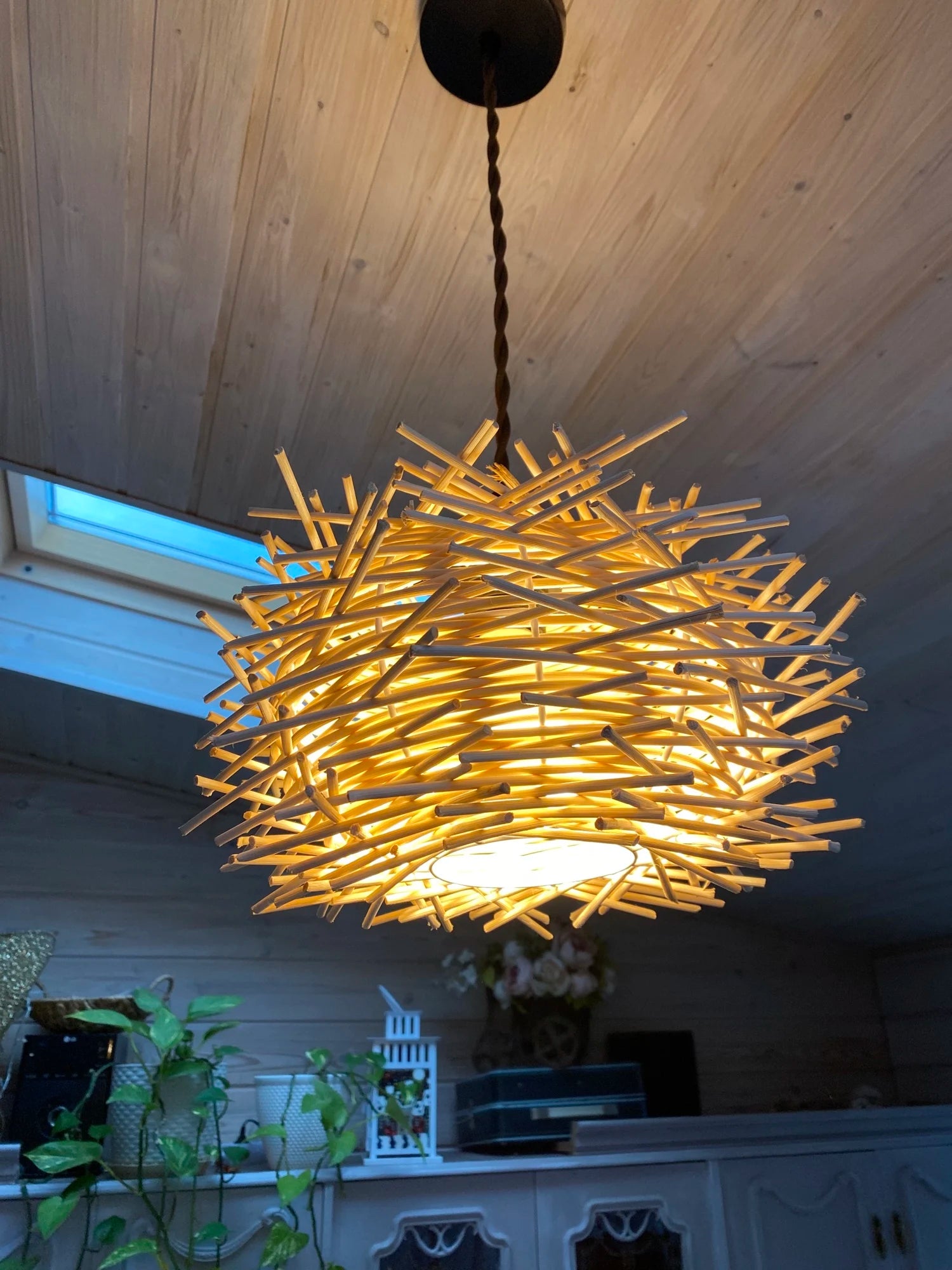 Retro Rattan Pendant Chandelier