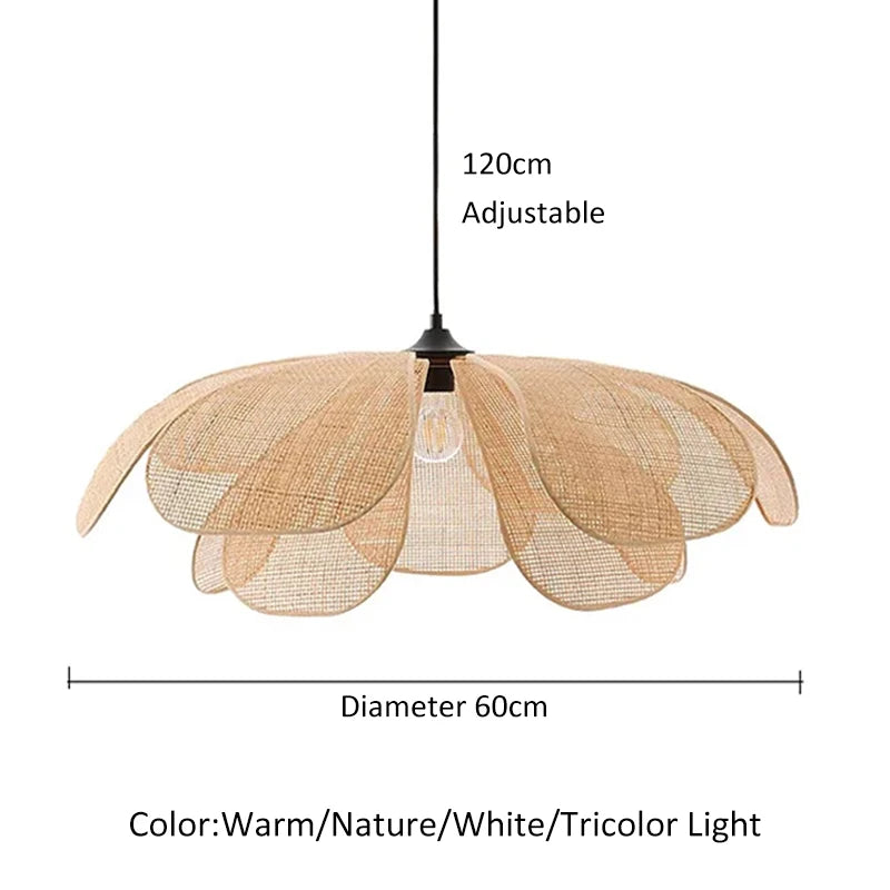 Japanese Rattan Pendant Chandelier