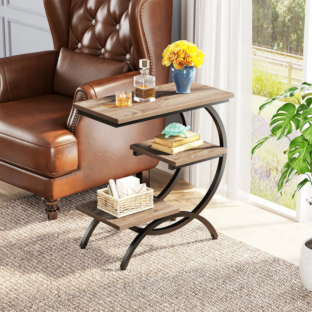 C-Shaped Sofa Side Table
