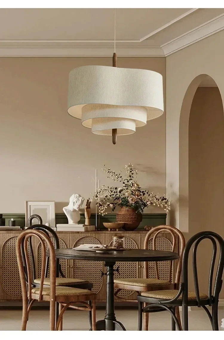 Wabi-Sabi Fabric Arc Pendant Lamp