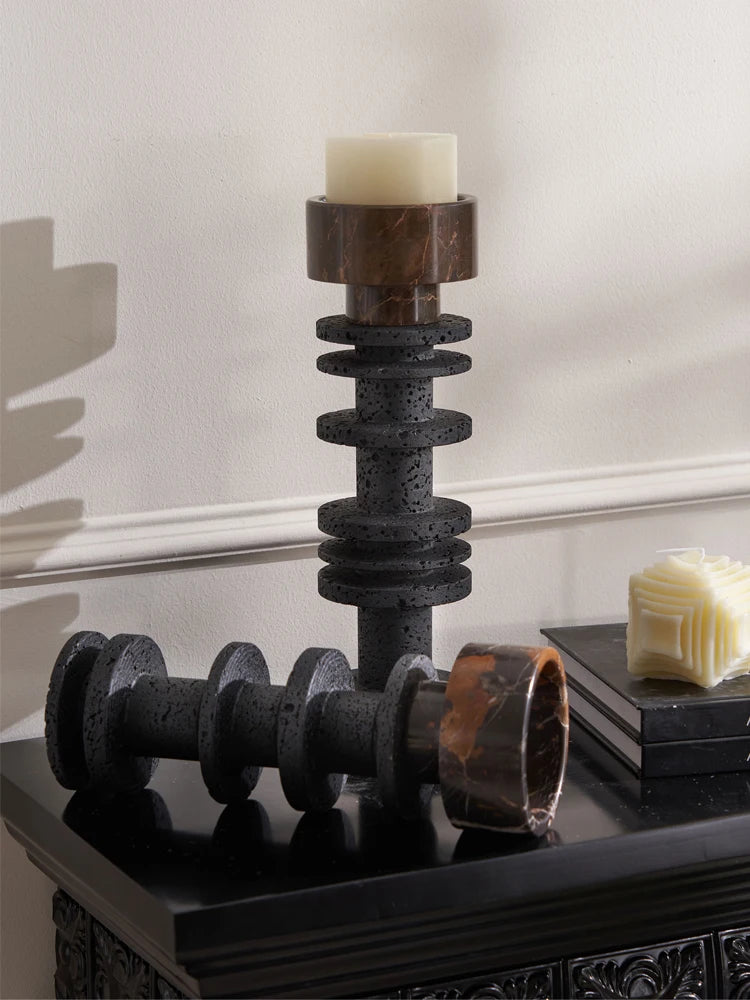 Luxury Travertine Candlestick