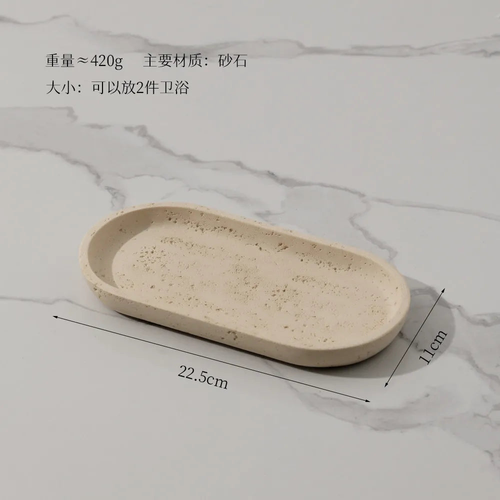Travertine Stone Vanity Tray