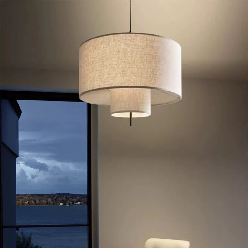 Wabi-Sabi Fabric Arc Pendant Lamp