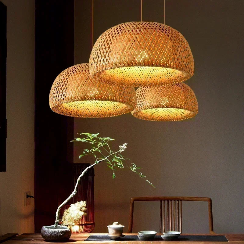 Retro Rattan Pendant Chandelier