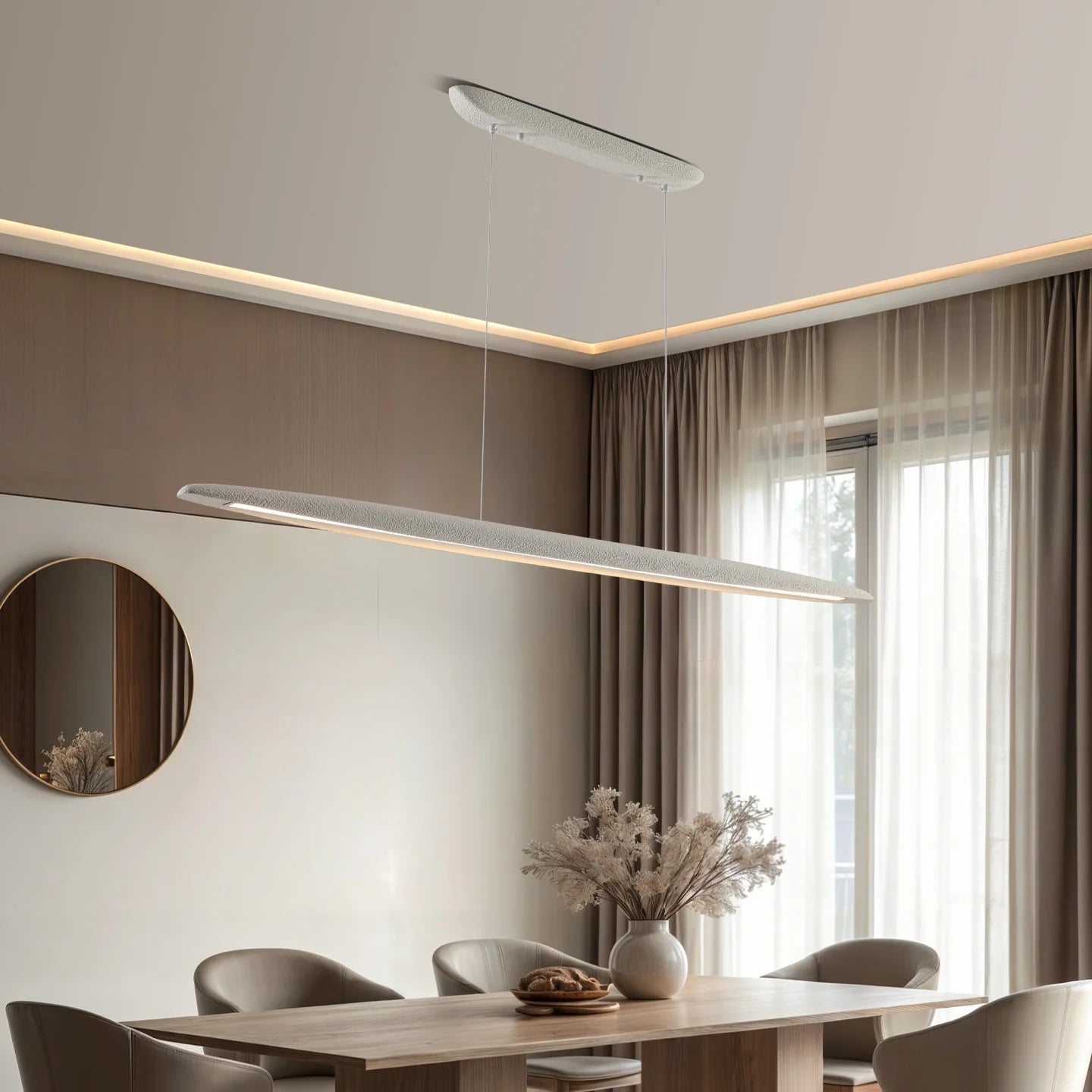 Wabi-Sabi Wood Linear Pendant Light