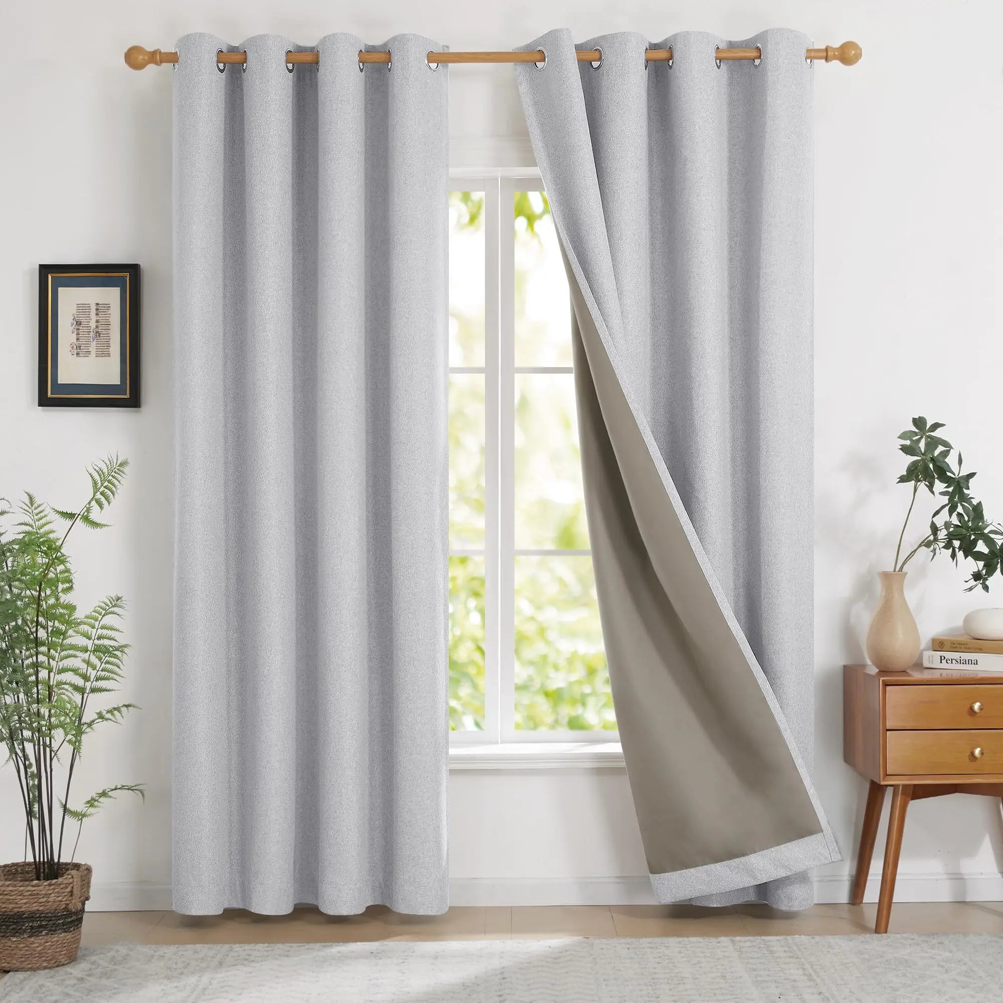 Modern Linen Blackout Curtains, 350cm