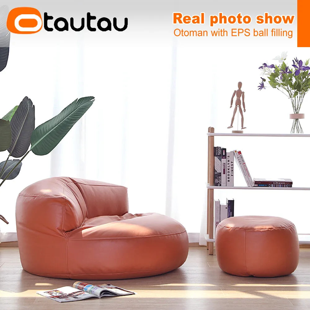 Round Storage Pouf