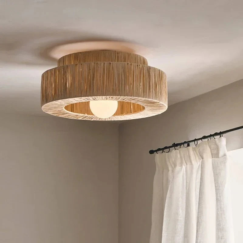 Japanese Rattan Pendant Chandelier