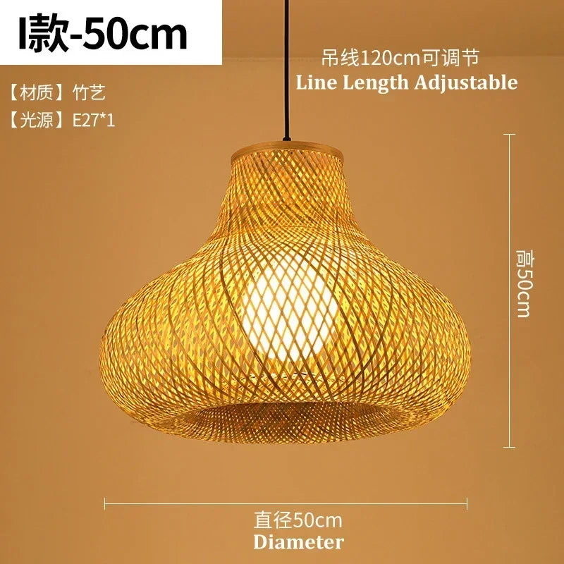 Retro Rattan Pendant Chandelier