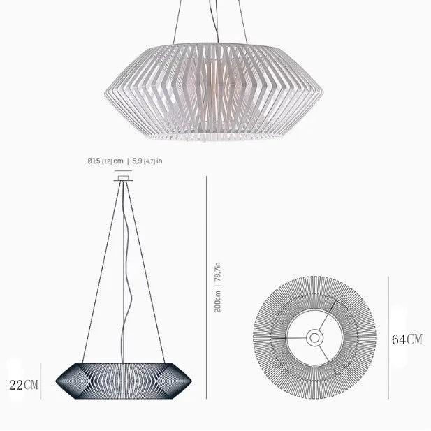 Wabi-Sabi Rattan Pendant Chandelier