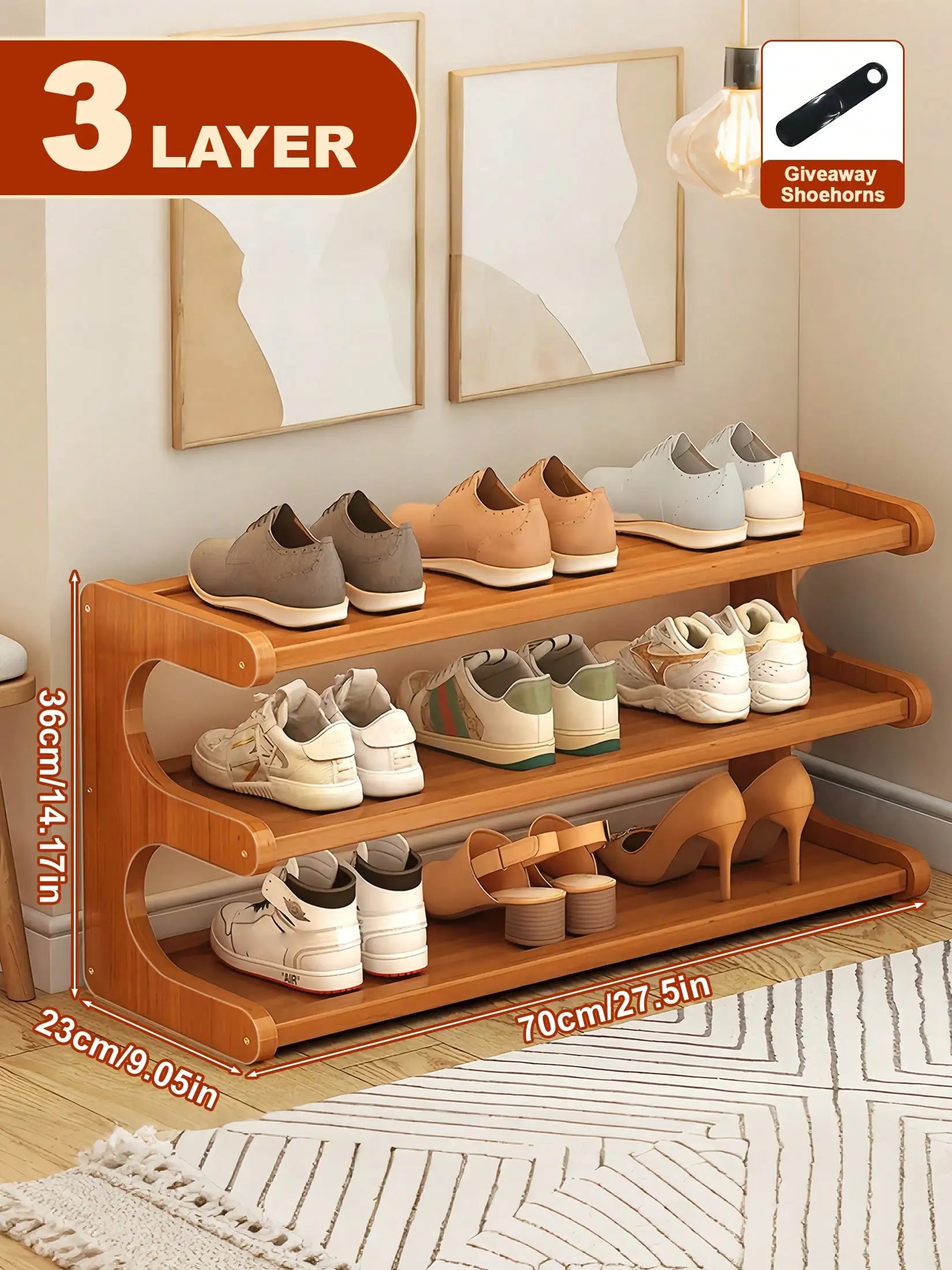 Bamboo Shoe Rack