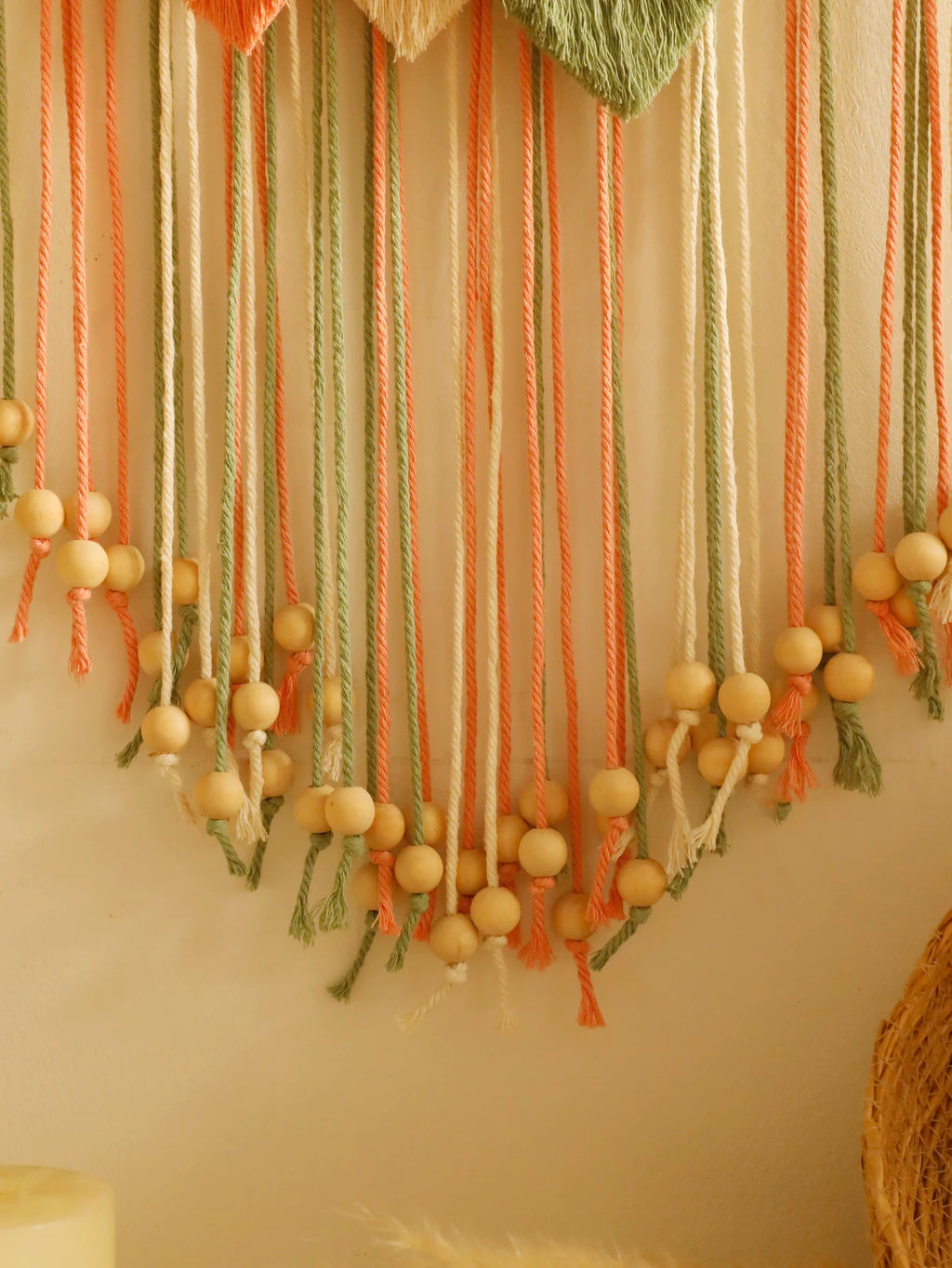Beaded Leaf Macrame Hanging
