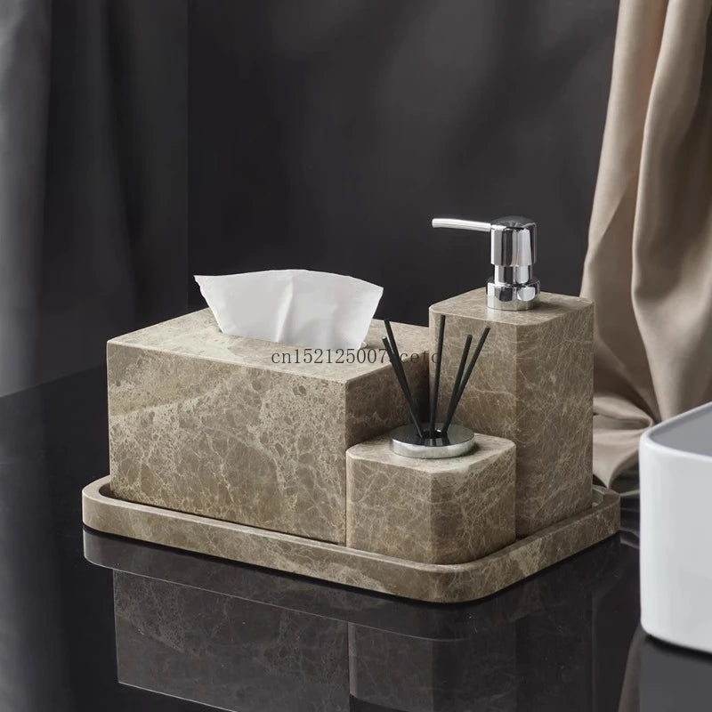 Nordic Marble Bathroom Set