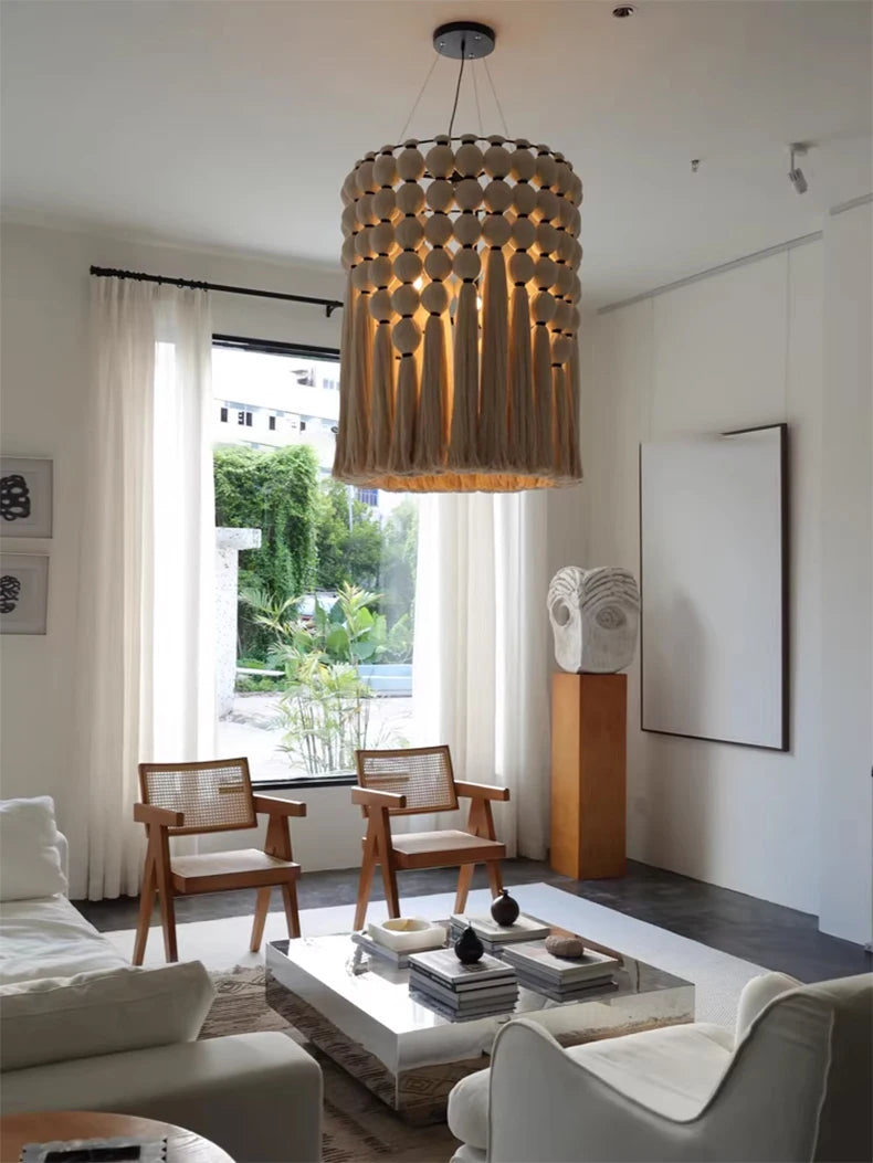 Wabi-Sabi Hemp Rope Pendant Chandelier