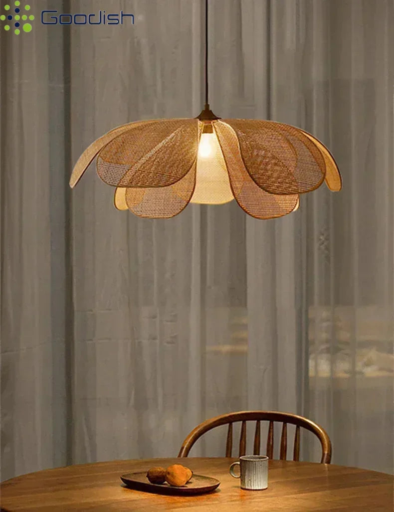 Wabi-Sabi Rattan Pendant Chandelier