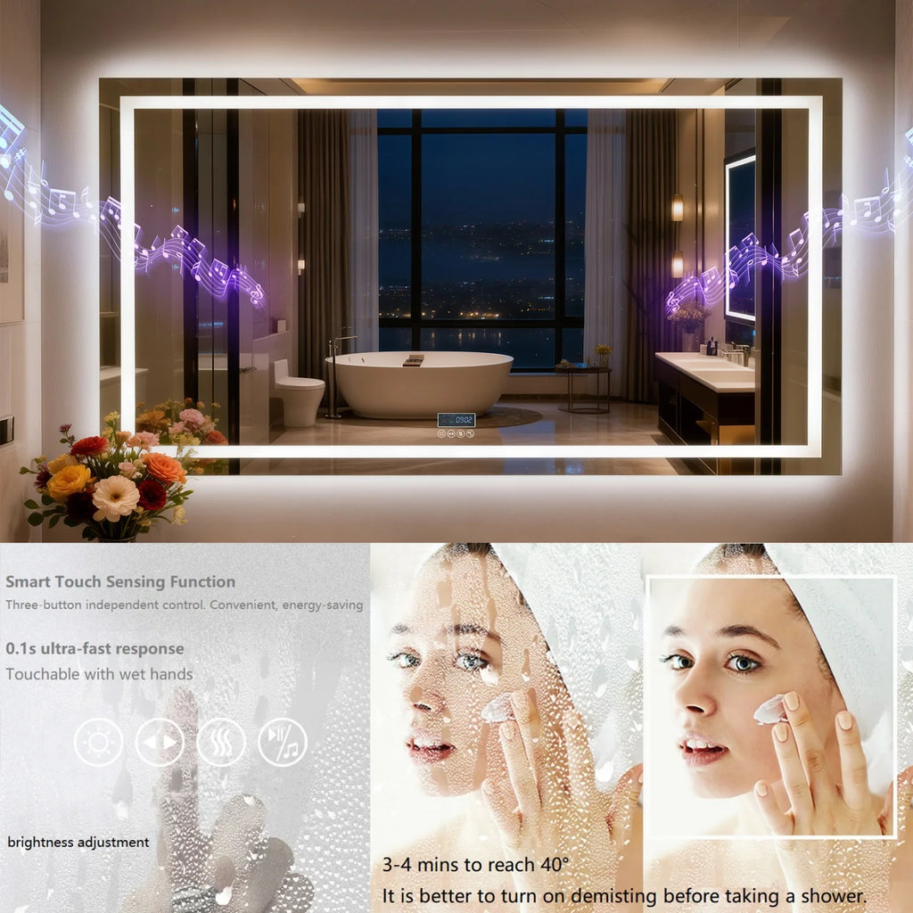 Bluetooth LED Bathroom Mirror