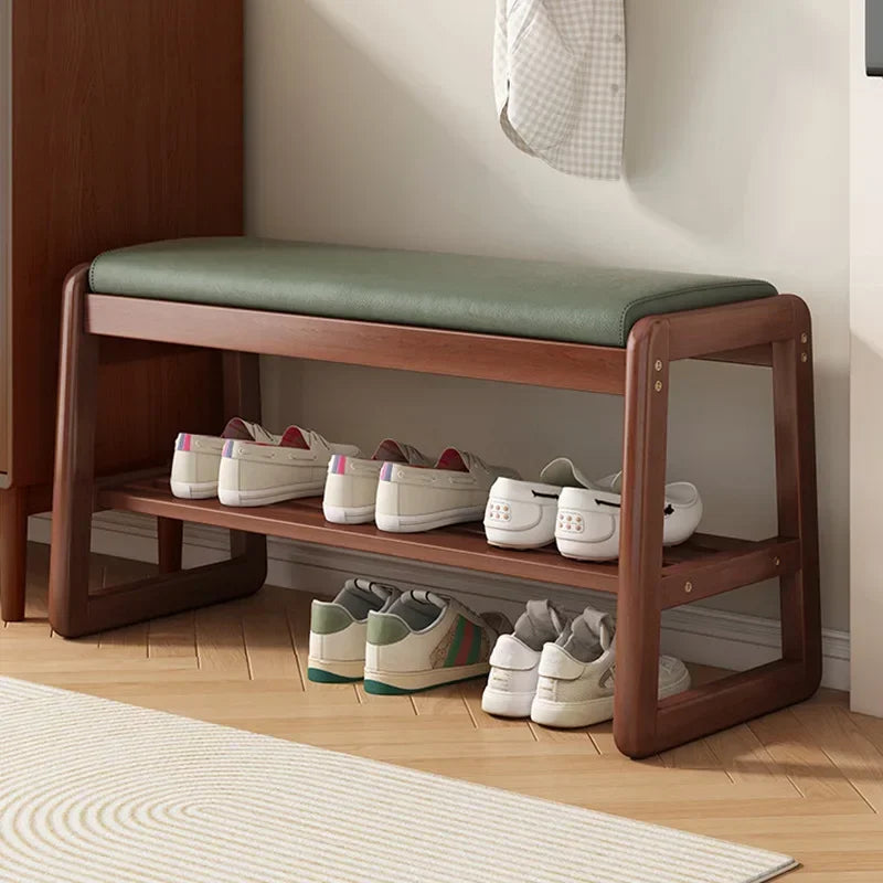 Rattan Shoe Storage Bench