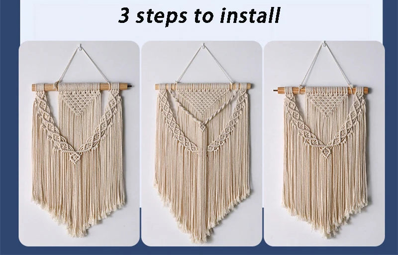 Boho Round Beige Macrame Wall Hanging