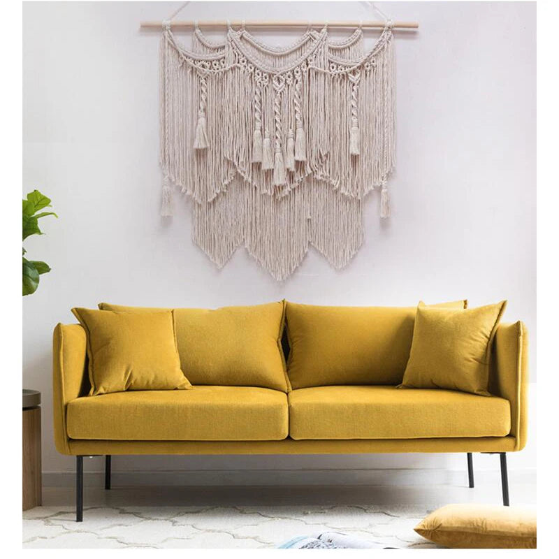 Boho Round Beige Macrame Wall Hanging