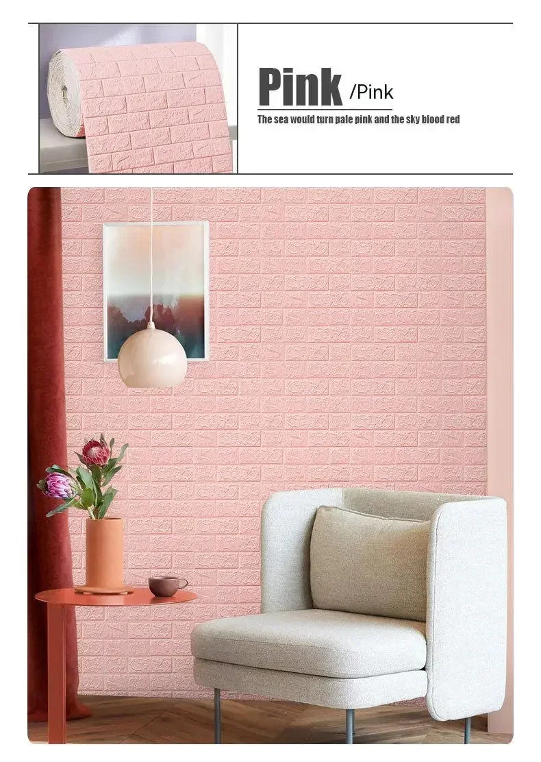 3D Foam Brick Wallpaper
