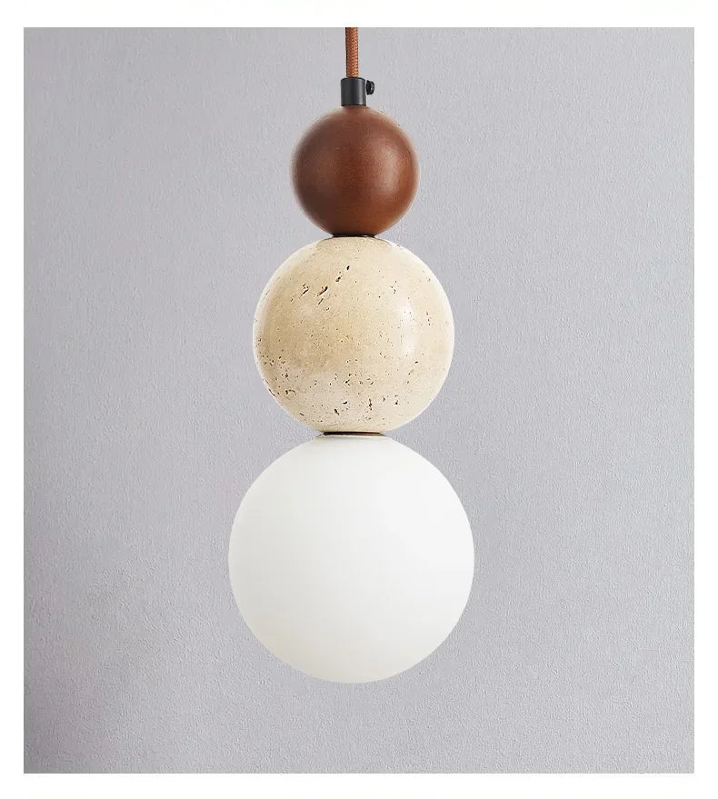 Cream-Style Stone Pendant Chandelier
