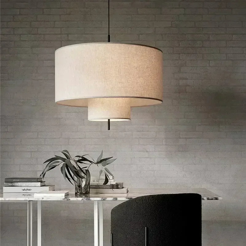 Wabi-Sabi Fabric Arc Pendant Lamp