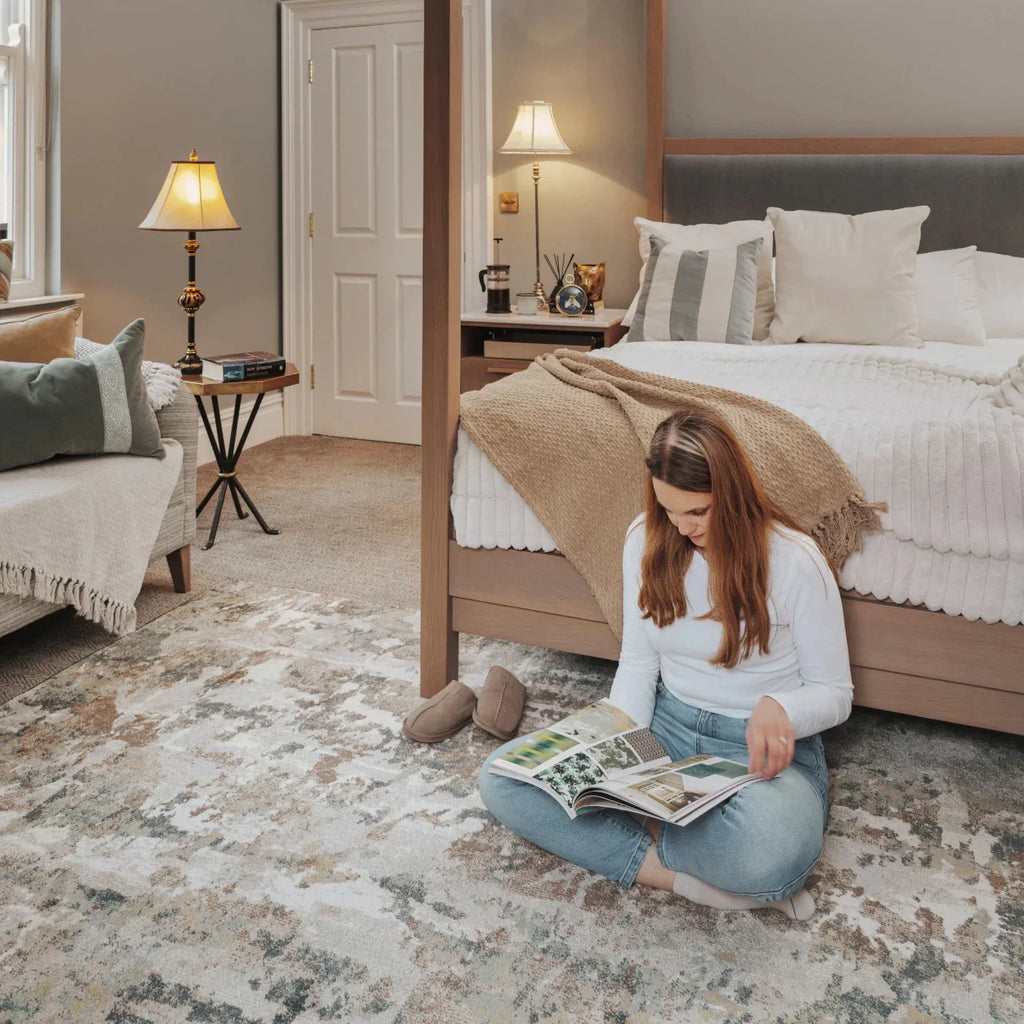 Abstract Neutral Area Rug