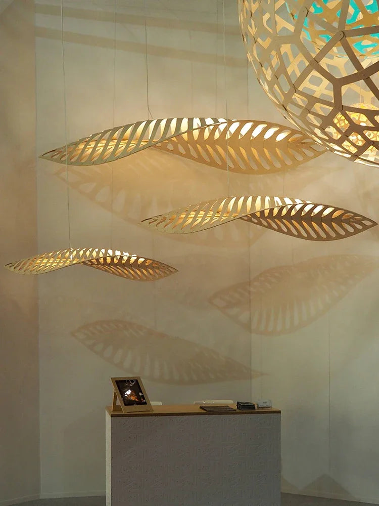 Wabi-Sabi Wood Pendant Chandelier