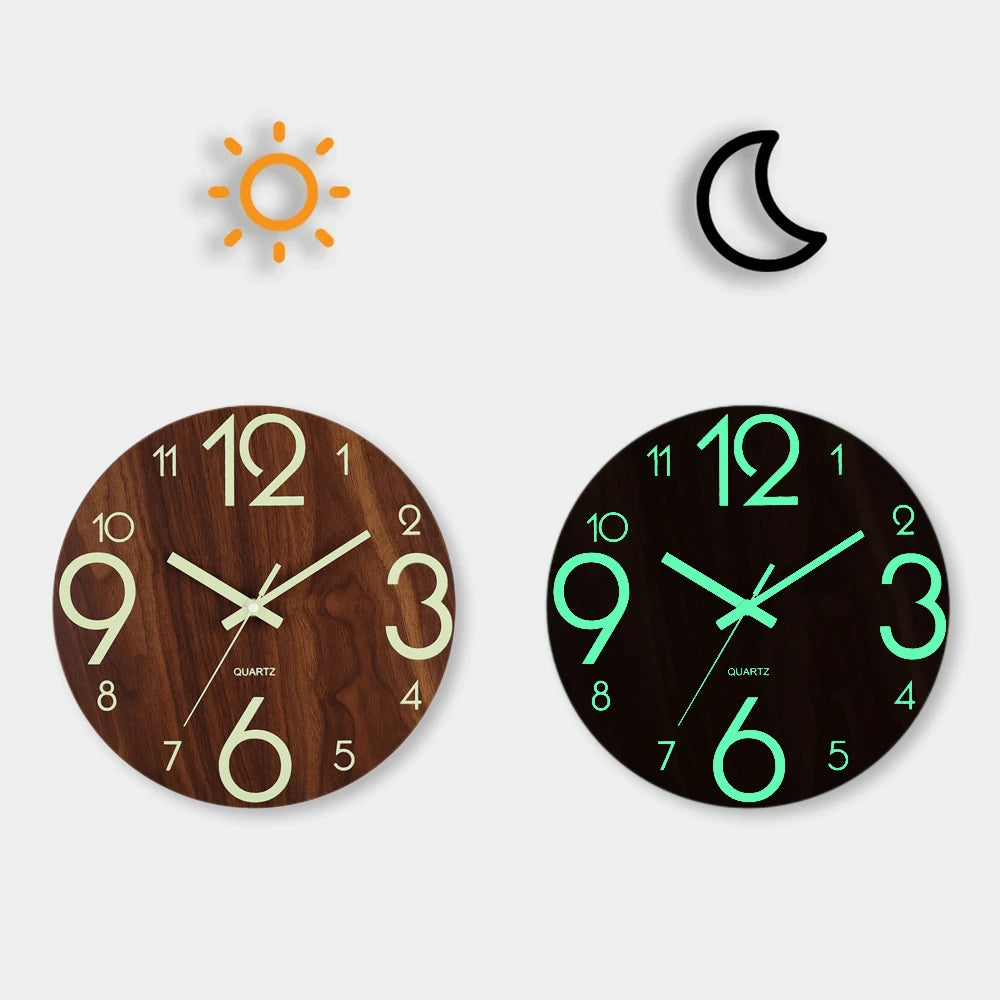 Luminous Wood Wall Clock
