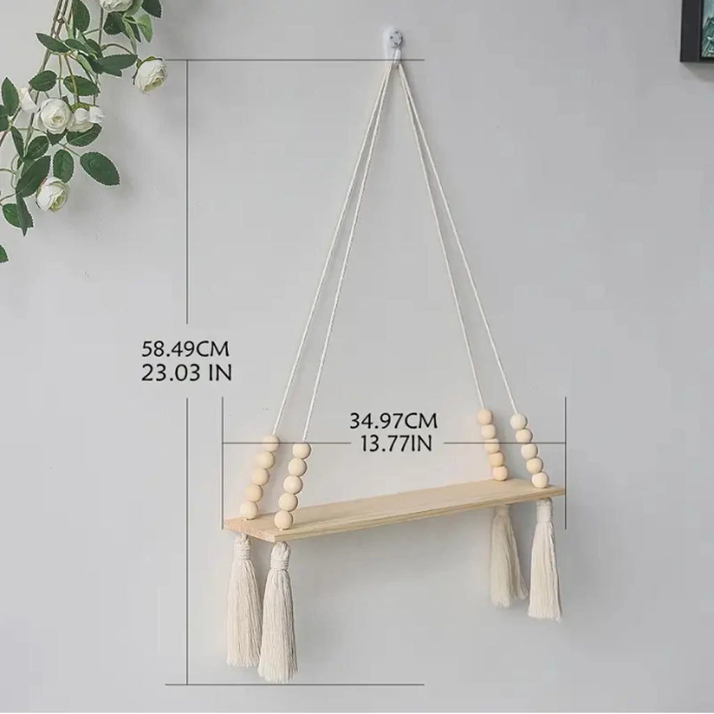 Macramé Hanging Wall Shelf