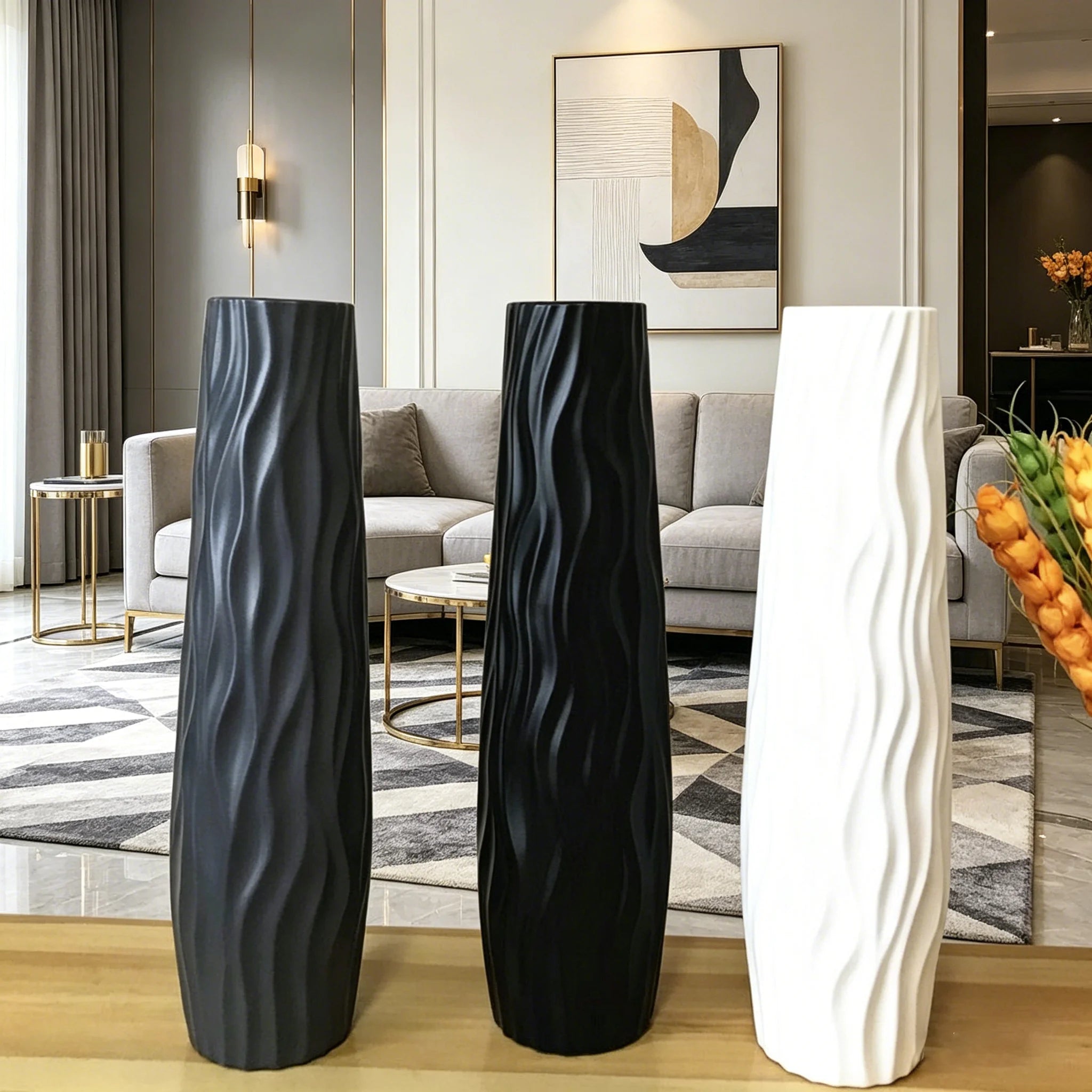 Tall Ceramic-Look Floor Vase
