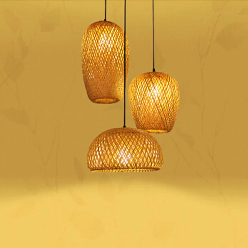 Retro Rattan Pendant Chandelier